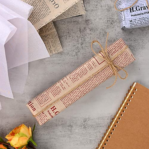 Bolsome 80 Folhas de Papel de Seda de Jornal Vintage de 28 * 20