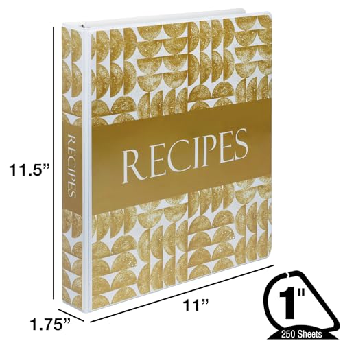 Image of Samsill Recipe Binder Full Page 8.5 x 11 Kit, 1 Inch D-Ring, Textile Design