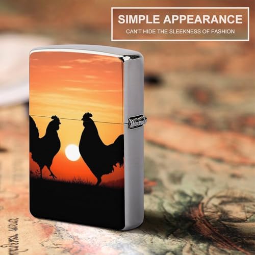 Funda para Encendedor Animal Gallinas, Metal miniatura 6