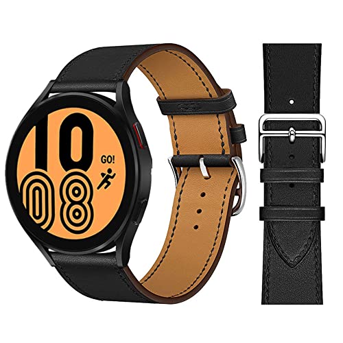 Apbands Correa de piel de 20 mm compatible con Samsung Galaxy Watch 4 44 mm 40 mm/4 42 mm 46 mm/3 41 mm correas de cierre rápido de 20 mm para Galaxy Watch 42 mm/Active 2/Active/Gear S2 negro 20 mm