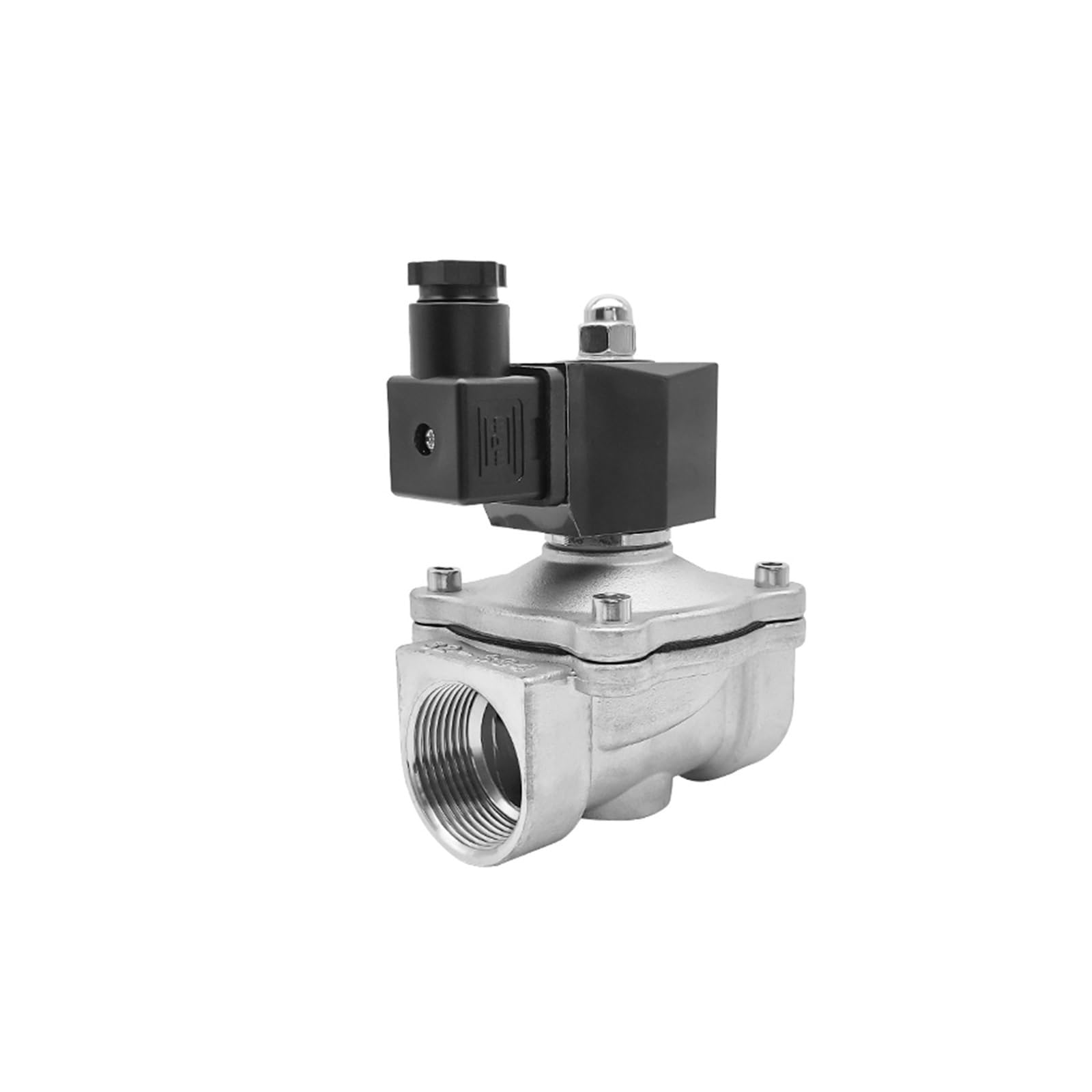 Válvula solenoide de acero inoxidable 1-1/4 BSP 24VDC con junta Viton normalmente cerrada