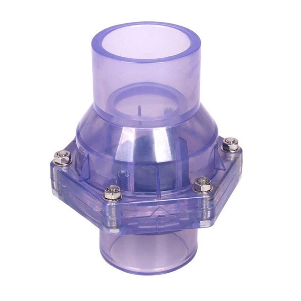 Válvula de retención: válvula antirretorno de desodorización de alcantarillado transparente de U-PVC de 40 mm, 50 mm, 63 mm, conectores rápidos de tuberías de agua industriales, 1 pieza (diámetro: diá