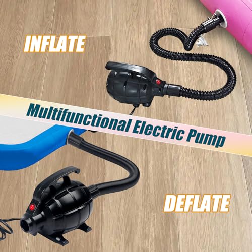 Miniatura 5 de Triclicks 500w Bomba De Aire Eléctrica,Inflador Electrico,Hinchador Electrico Para Rápido Inflar Desinflar Con 3 Boquillas Para Tabla De Sup Hinchable Gimnasia Tumbling Mat Flooring Yoga