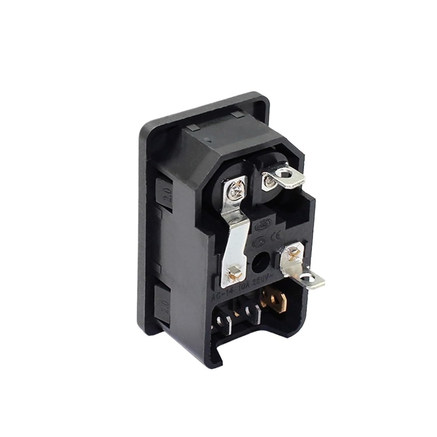250V 10A Red Rocker Switch Fuse IEC320 C14 Inlet Power Outlet Fuse Switch Connector 2 Pin