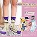 Girls Socks Unicorn Gifts Kids Crew Funny Cotton Cute Animal Novelty Cartoon Pattern Fashion Crazy Socks 6 Pairs (6 Pairs Stripe, 3-5 Years)