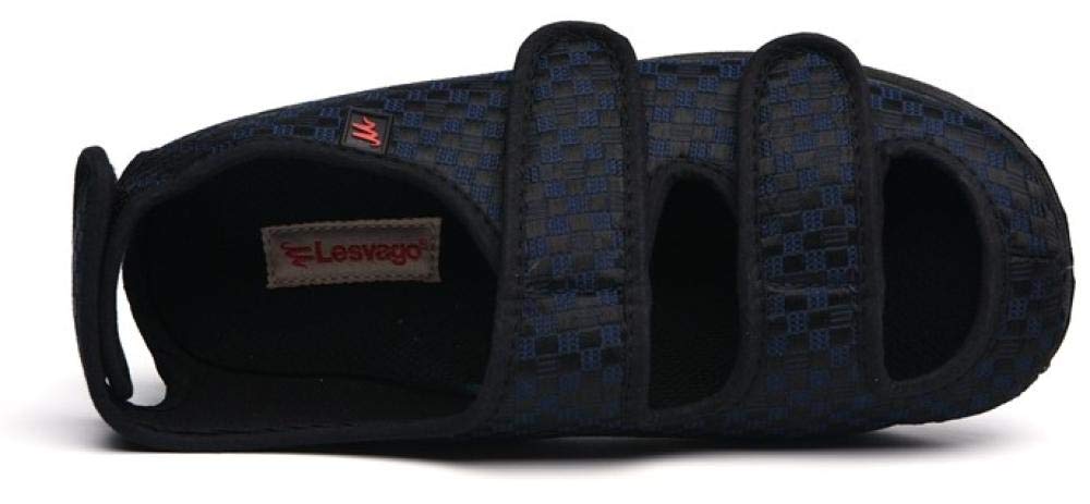 Nwarmsouth Men's Navy Blue Extra Wide Slipper Diabetic Shoes,Foot Swollen Thumb Eversion Sandals, Adjustable Shoes For The Elderly-Uk6_dark Blue,Adjustable Post-Op Shoes Footwear