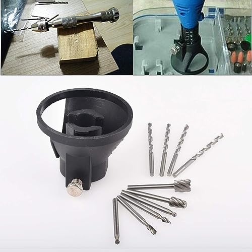 HOHXEN Kit de Guía de Corte Multiusos, Kit de Accesorio de Guía de Corte para Multiherramienta Rotativa con 6 Puntas de Fresado HSS y 4 Puntas de Taladro Giratorias,Localizador de Amoladora Eléctrica