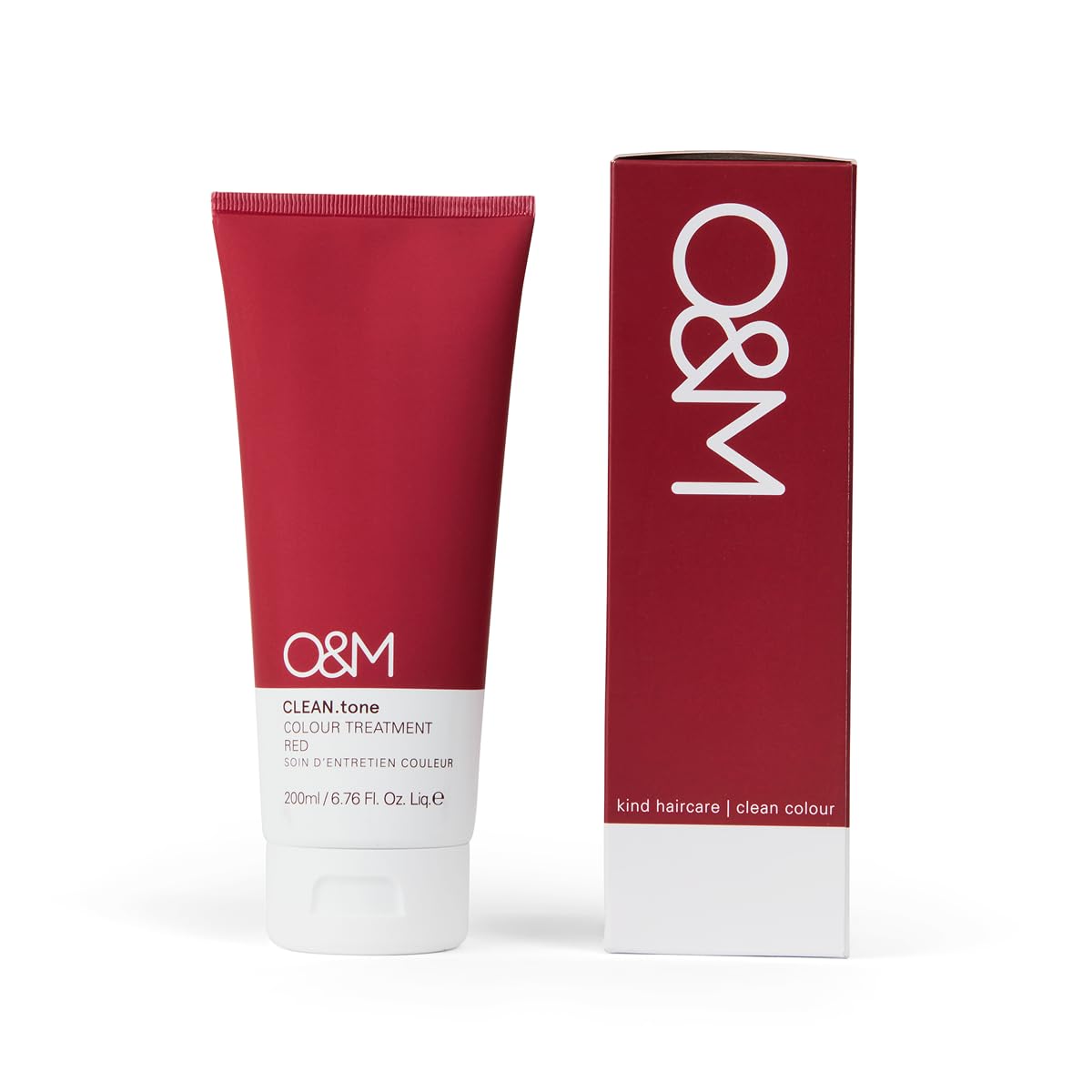 O&M CLEAN.tone Red Masque capillaire cheveux bruns châtain clair 200ml vegan sans sulfates silicones