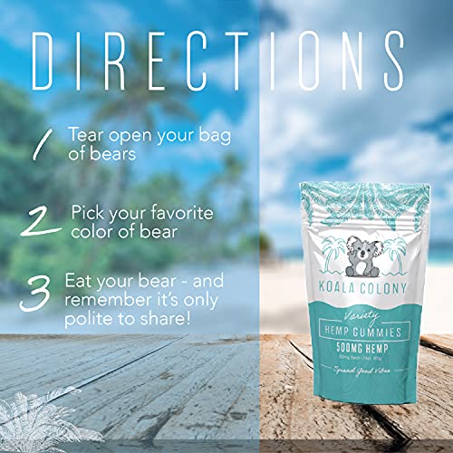 Koala Colony Hemp Gummies – 500mg Natural Hemp Extract – Original Variety Flavor – Hemp-Infused Gummies for Stress, Anxiety, and Pain Relief - Image 6