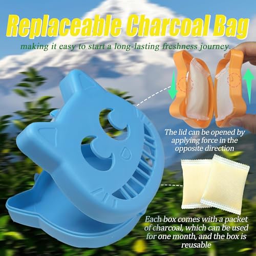 PurifyLogix Kit de desodorizante reutilizável para caixa de areia para gatos, inclui 2 caixas adesiv