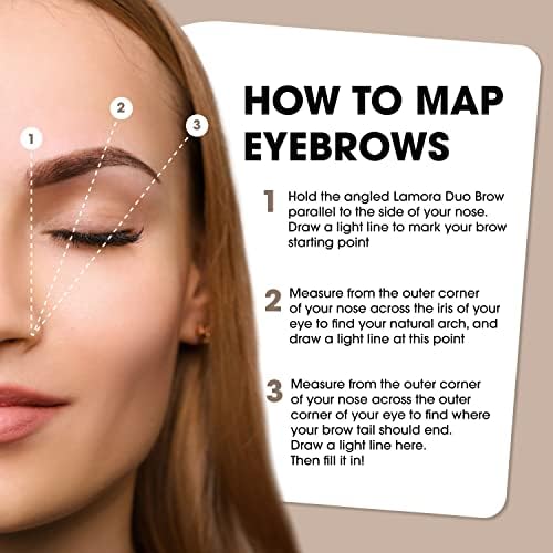 Eyebrow Brush - Duo Eye Brow Spoolie - Angled Eyeshadow Eyeliner - Precision Flat Definer Small Shader - Premium Quality 3 Piece Set - Cruelty Free Synthetic Bristles - Gel Powder Make Up Wax Pomade
