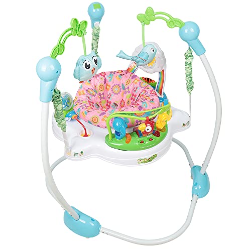 Centre d'Éveil à Rebonds Bébé,Aire d'Éveil à Rebonds,Trotteur avec musique Jouets et lumières,siège rotatif à 360 degrés,nacelle à Oscillation Verticale Interactive,Réglable,6 Mois et Plus