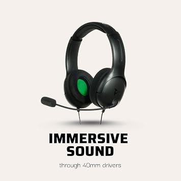PDP Gaming AIRLITE Xbox Headset with Noise-Cancelling Microphone, Licensed Microsoft Series X|S, Xbox One Accessories, PC/Windows 10/11, Lightweight Wired Power Stereo headphones - Black