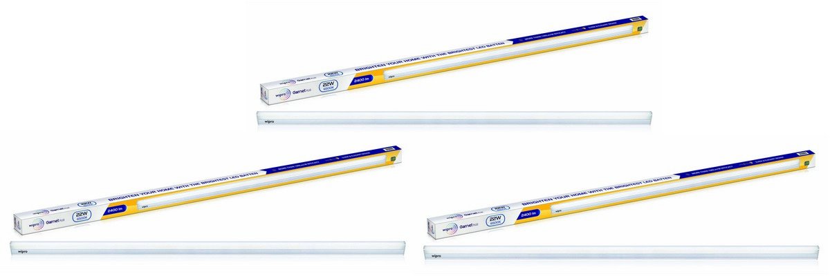 wipro Garnet 22W LED Batten for Living Room & Bedroom | Bright & Energy Efficient Tubelight for Home | Cool Day Light (6500K) with 2400 lumen|4Feet, Pack of 6 (B01LZ088BW) Amazon Price History, Amazon Price Tracker