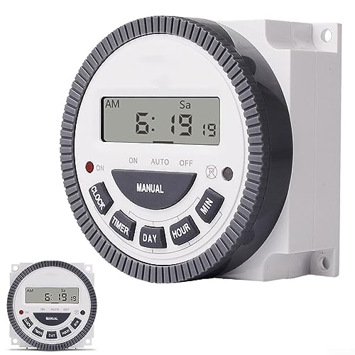 DAZZLEEX 220V 7 Days Weekly Programmable Digital Timer Lighting Switch LCD ON/OFF Time Relay For Electric Towel Rails, Heating