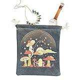 jidian 2 Pcs Tarotkartentaschen mit Pilzgöttin - Tarot Rune Tasche Kordelzugbeutel - Bonbontüten mit Pilz-Göttin-Muster für Spielkarten Münzen Sammelkarten