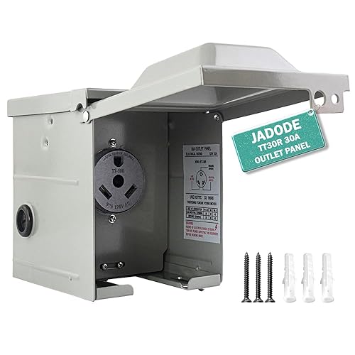 JADODE Caja de toma de corriente RV de 30 amperios y 125 voltios