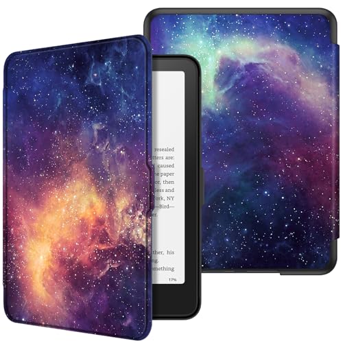 Image of Fintie Case for 7 inch All-New Kindle Paperwhite (12th Generation, 2024) and Kindle Colorsoft Signature Edition - Slim Lightweight Shell PU Leather Protective Cover with Auto Sleep /Wake, Galaxy