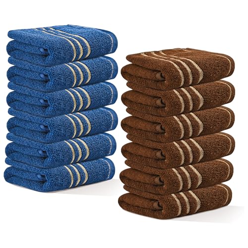 Kuber Industries Pack of 12 Soft Cotton Face Towels For Men & Wom...