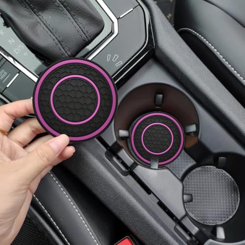 Portavasos para auto universal negro y púrpura 4 piezas miniatura 3