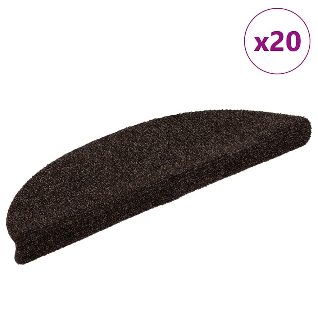Tidyard Tapis d'escalier Auto-adhésifs 20 pcs Marron 56x17x3 cm, Tapis Escalier Tapis de Sécurité pour Sol Protection, Aînés et Animaux