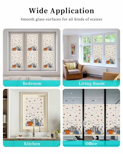 Película decorativa para ventana con diseños otoñales 17.7 x 39.3 in miniatura 6