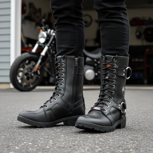 Image of Milwaukee Leather Women's Premium Leather Motorcycle Harness Boots Collection MBL - 5