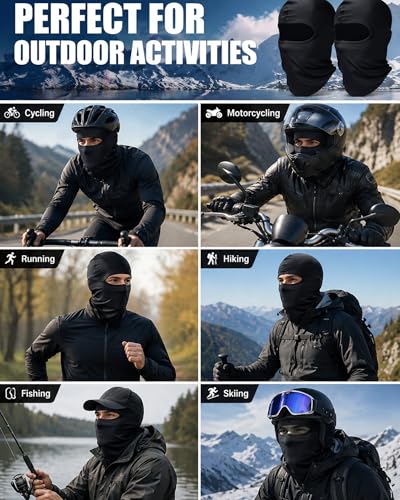 Image of SATINIOR 6 Pcs Ski Mask Cover Balaclava Full Face Mask Summer Face Cover UV Windproof Balaclava for Men Women Outdoor Sports