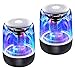 Mini Bluetooth Speakers, Dancing LED Lights, True Wireless Stereo (TWS) Speakers for Phone/Tablet/PC/TV, Loud HD Sound with Enhanced Bass, Aux Input, Small Portable Pocket Size, 12H Playtime - 2 Pack