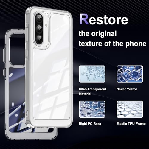 Image of Case for Samsung Galaxy A36 5G, Military Grade Drop Protection Phone Case, Yellowing Resistant, Anti-Scratch Hard PC Back, Shockproof Hard Ultra-Thin Protective Cover, Clear