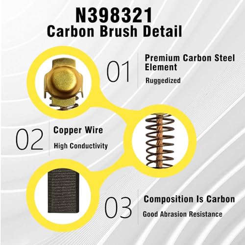 Image of N398321 N398327 N103592 N088403 Carbon Brushes Compatible with Dewalt DWP849 DWP849X DWP849X-BR DWP849X-B3(2 PCS)