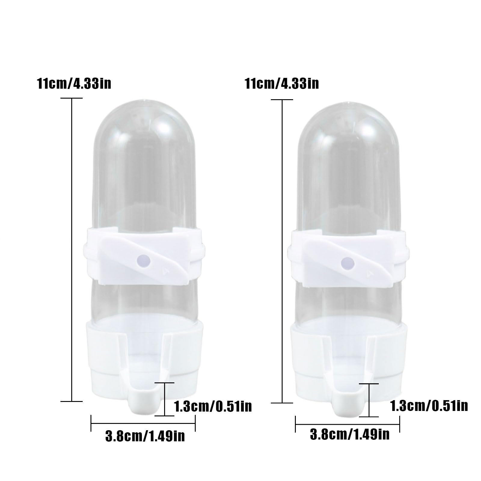 Dosatore d'acqua per uccelli, 2 bottiglie automatiche da 90 ml, per gabbia, pappagalli, in plastica, per pappagalli, accessori per pappagalli, per pappagalli, ecc
