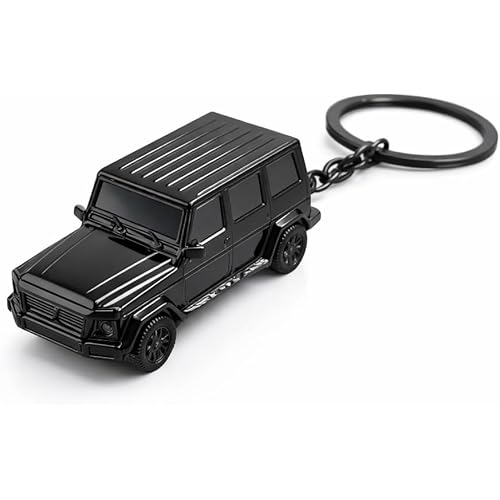 G Wagon Keychain, Black Metal Car Key Ring, 2 Inch SUV Vehicle Charm