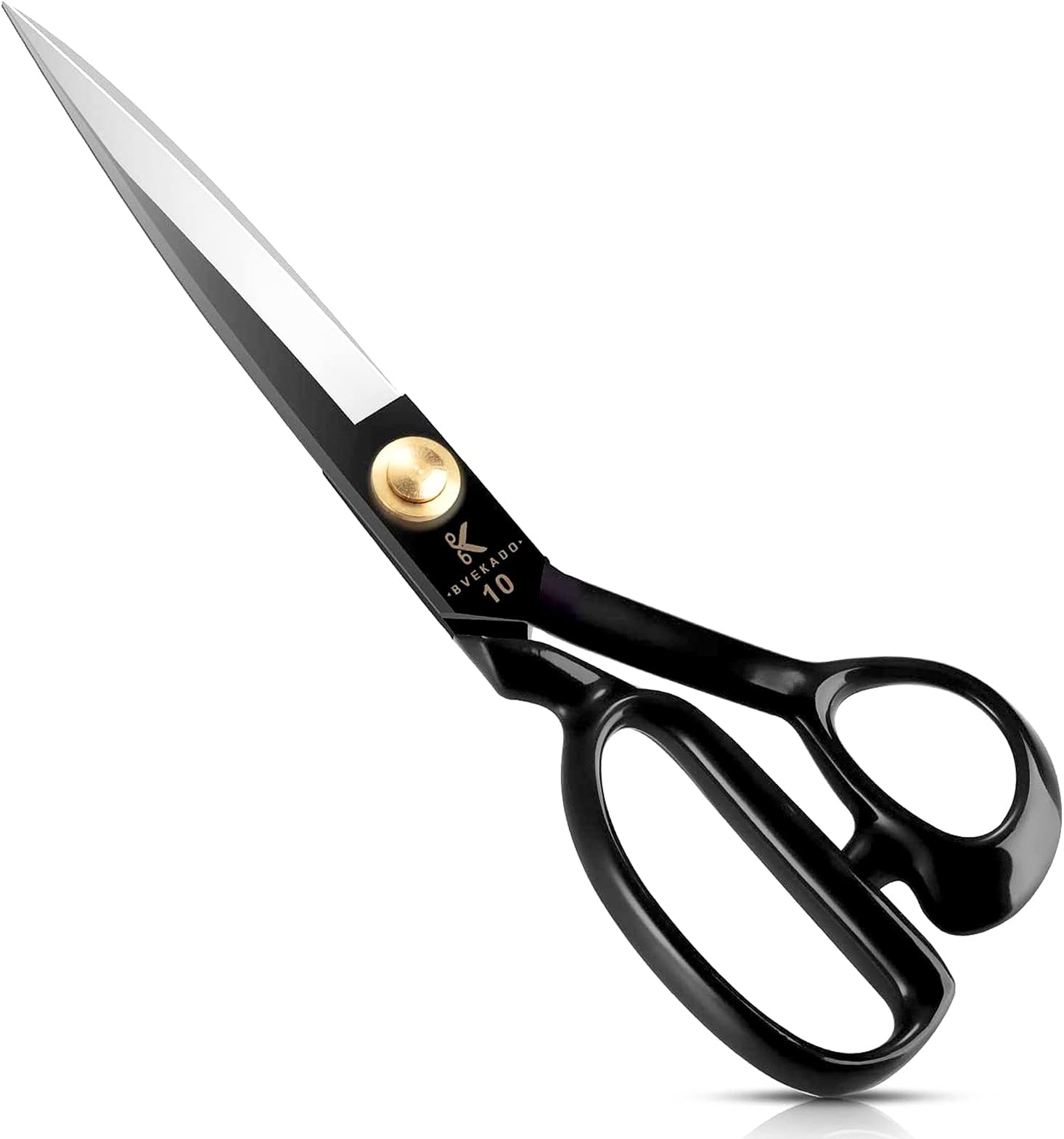 Fabric Scissors 10 Inch(25.5CM)-Dressmaker's Tailoring Sewing Scissors Dressmaking Shears for Cutting Fabric, Clothes, Leather(Black, Right-Handed)