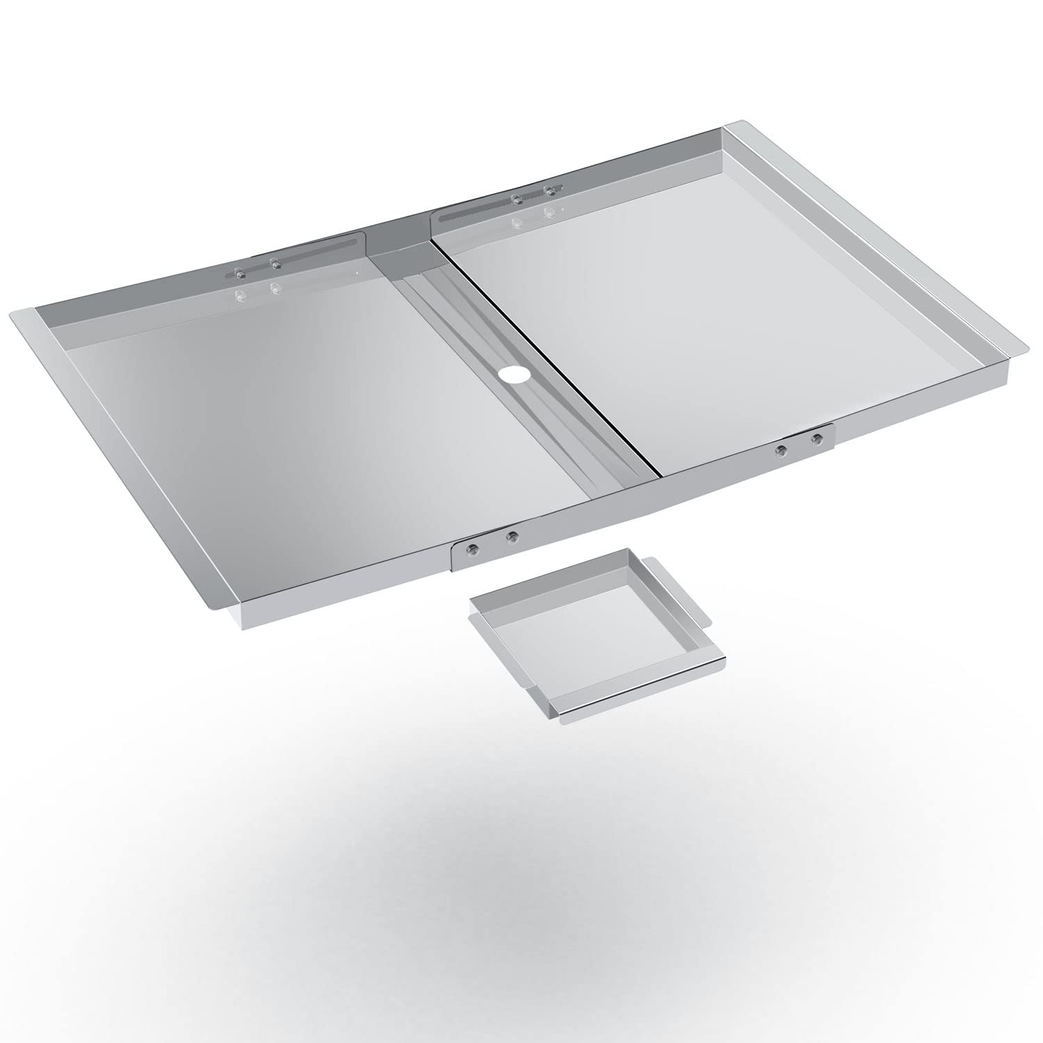 WELL GRILL Vaschetta di raccolta del grasso per barbecue a gas Dyna Glo, vassoio antigrasso in acciaio inox per 3, 4, 5 bruciatori, Nexgrill, Expert, Charbroil, Kenmore, regolabile, 61-76,2 cm