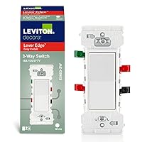 Vista 8 de Leviton Lever Edge - Interruptor basculante de 3 vías de 15 amperios, paquete de 10, E5603-MW, color blanco