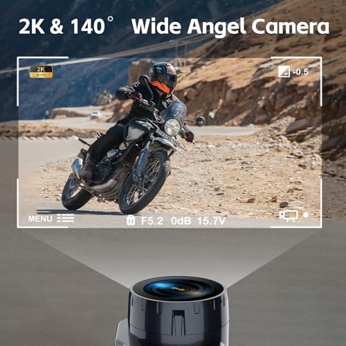 Image of FreedConn Motorcycle Bluetooth Headset with Camera 2K Hi-Res 360Shooting 6 Riders 1500M Bluetooth Intercom Motorcycle Camera IP65 128G TF