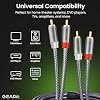 GEARit RCA Cables Car Audio 15ft OFC, Audio Cable with Dual Shielding & Gold-Plated Connectors, RCA Cable for Subwoofer Cable, Hi-Fi System, Amplifier, Active Speakers, Gaming Consoles