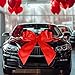 Datanly 30 Inch Giant Car Bow Big Silk Bow for Gift Decor Extra Large Bow with Non Scratch Magnet for Door Car Red Bows for Happy Birthday Sweet Party Wedding Reception