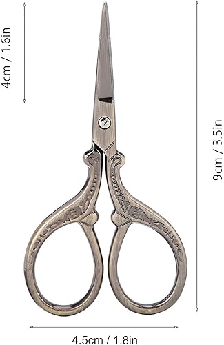 Miniatura 4 de Tijeras de bordado, tijeras de estilo europeo vintage, punta de acero inoxidable, tijeras de coser, herramientas de bricolaje para bordar, costura