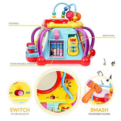 WolVolk Educational Kids Toddler Baby Toy Musical Activity Cube Play Center with Lights, Lots of Functions and Skills for Learning and Development - Thumbnail 4