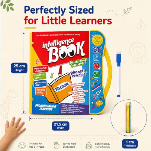 Image of Lifelong IntelliPlay Book for Kids | Intelligent Book with Alphabets, Numbers, Shapes & Phonics | Interactive Sound Book with Marker | Screen Free Learn & Play Sound Book for Kids 2-8 Years