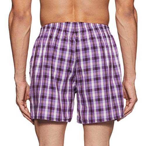Image of Amazon Brand - House & Shields Men's Cotton Regular Checkered Boxer Shorts (Pack of 3) (HSMHBOXCH01 Multicolor-04 L)