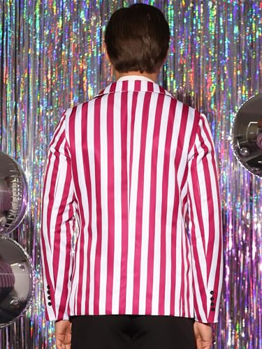 Lars Amadeus Stripes Blazers for Men's Slim Fit Single Breasted Business Color Block Sports Coat3