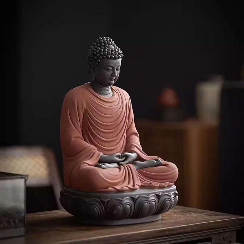 Posąg Buddy do wnętrz Kreatywny Wejście Zen Posąg Buddy Dekoracyjne Ozdoby Salon Biuro Ceramiczne Rzemiosło Ozdoby Medytująca Statua Buddy Figurka Rzeźba