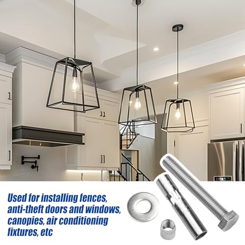 M6*80 Expansion Screw Bolts, 20Pcs Stainless Steel Anchor Expansion Bolt Anchor Bolts Expanding Bolts - Image 2