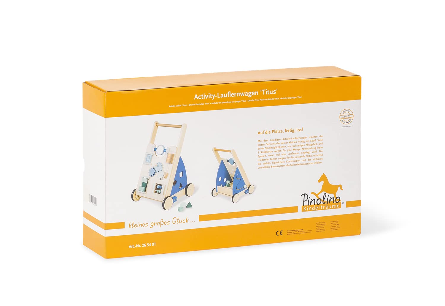 PINOLINO 265401 Activity-Lauflernwagen 'Titus', blau, Transparent
