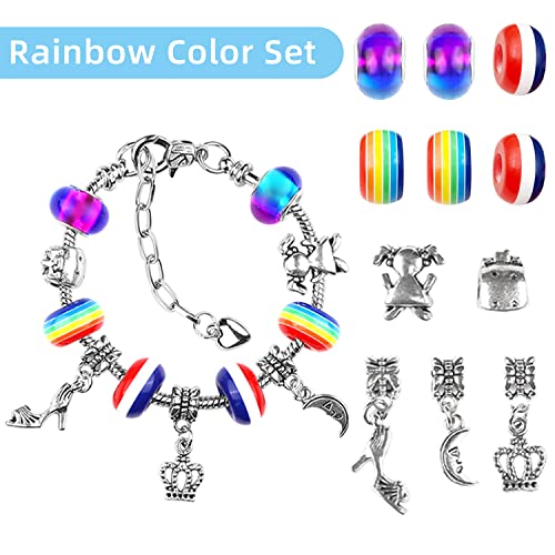 Huaxiaget 64Pcs Garden Stakes Decorative Beaded, Decorative Beaded Garden Stakes, Charm Bracelet Making Kit For Girls, Garden Stake Crafts For Kids, Fairy Garden Stakes Accessories With Beads #TOP2