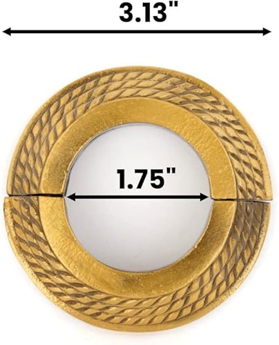 Miniatura 3 de Renovators Supply Manufacturing Placa de Escudo de Aluminio 3.13" DE Diámetro Exterior Escudo 1.25" IPS Acabado Lacado Dorado Antiguo Brida de