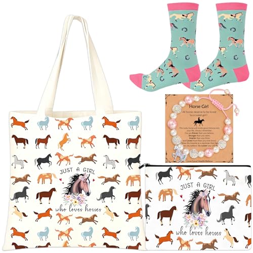 Sac fourre-tout licorne anniversaire femme avec sa trousse et bracelet